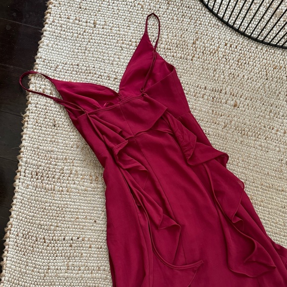 Lulu’s You Found Me Wine Red Maxi Dress, Size S - Picture 7 of 10